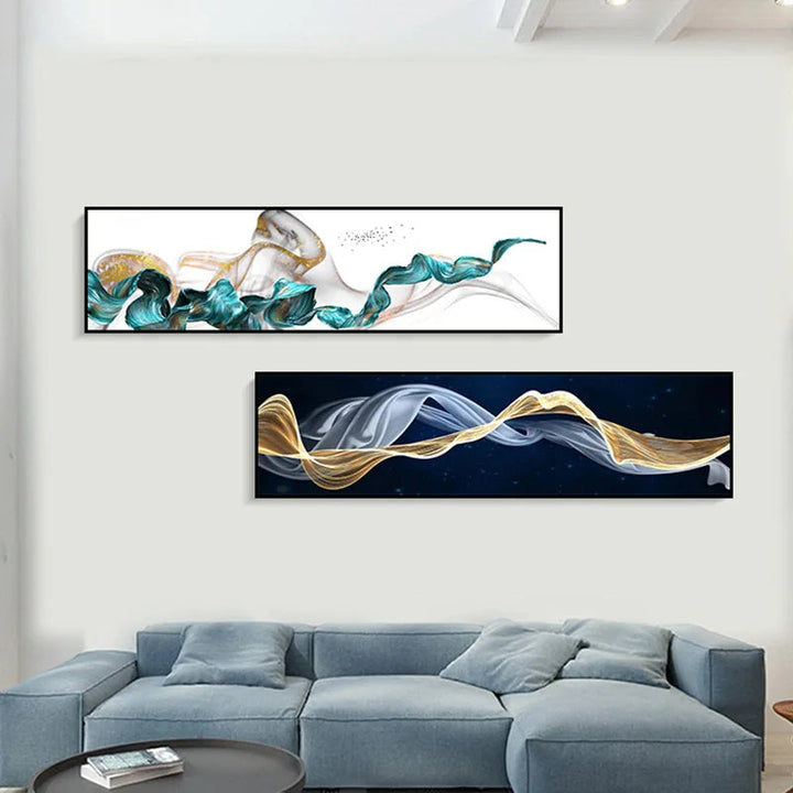 Fließende Vibes Abstrakte Wandkunst Fine Art Leinwanddrucke Breitformatbilder Für das Wohnzimmer Über Sofa Bilder Für Über das Bett
