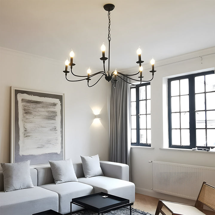 Schwarze Kerzen-Lüster Licht – Deckenlampe für Wohn- & Esszimmer | Karnz
