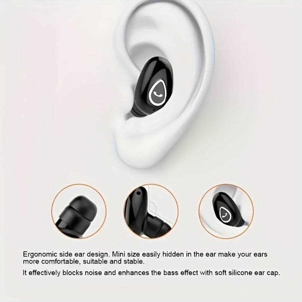 Kabelloser Bluetooth-Ohrhörer, Mini-Kopfhörer, unsichtbar, Einzelohr