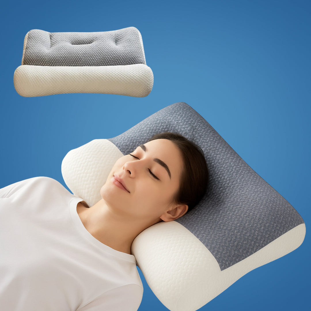 SpineEase | Orthopädisches Kissen für den Nacken – Schmerzauflösung – Atmungsaktiver Memory-Schaum – Für Seiten-Schläfer & Alle Schlafpositionen Karnz