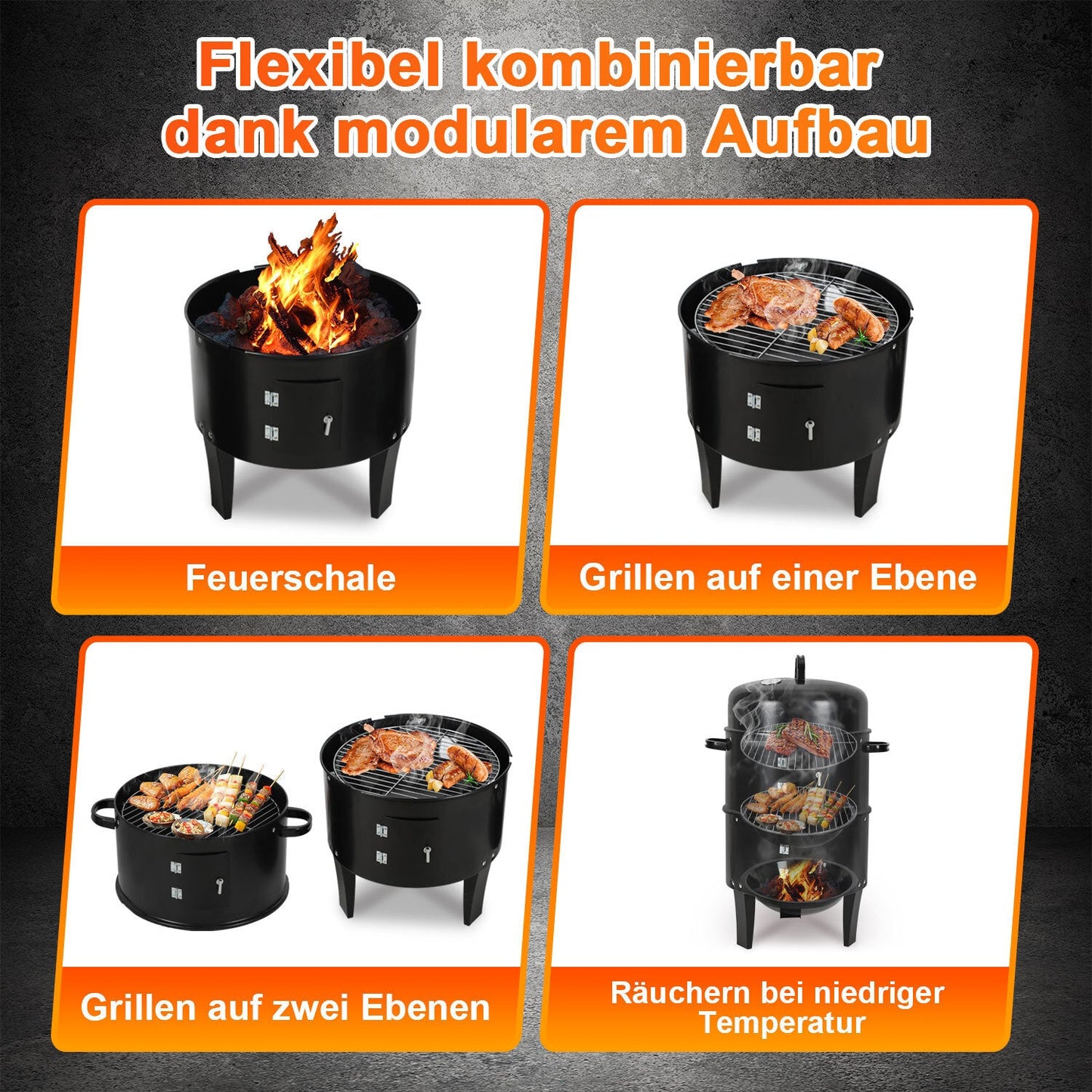 3 in 1 Smoker Räucherofen 2 Ebenen | Karnz