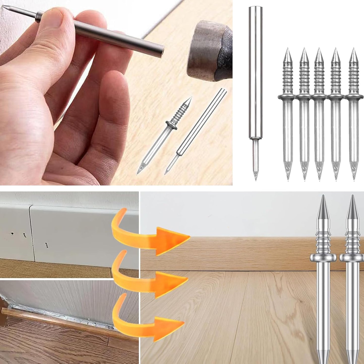 Sockelleisten Nagel Set – Doppelkopf System 100 Stück | Karnz