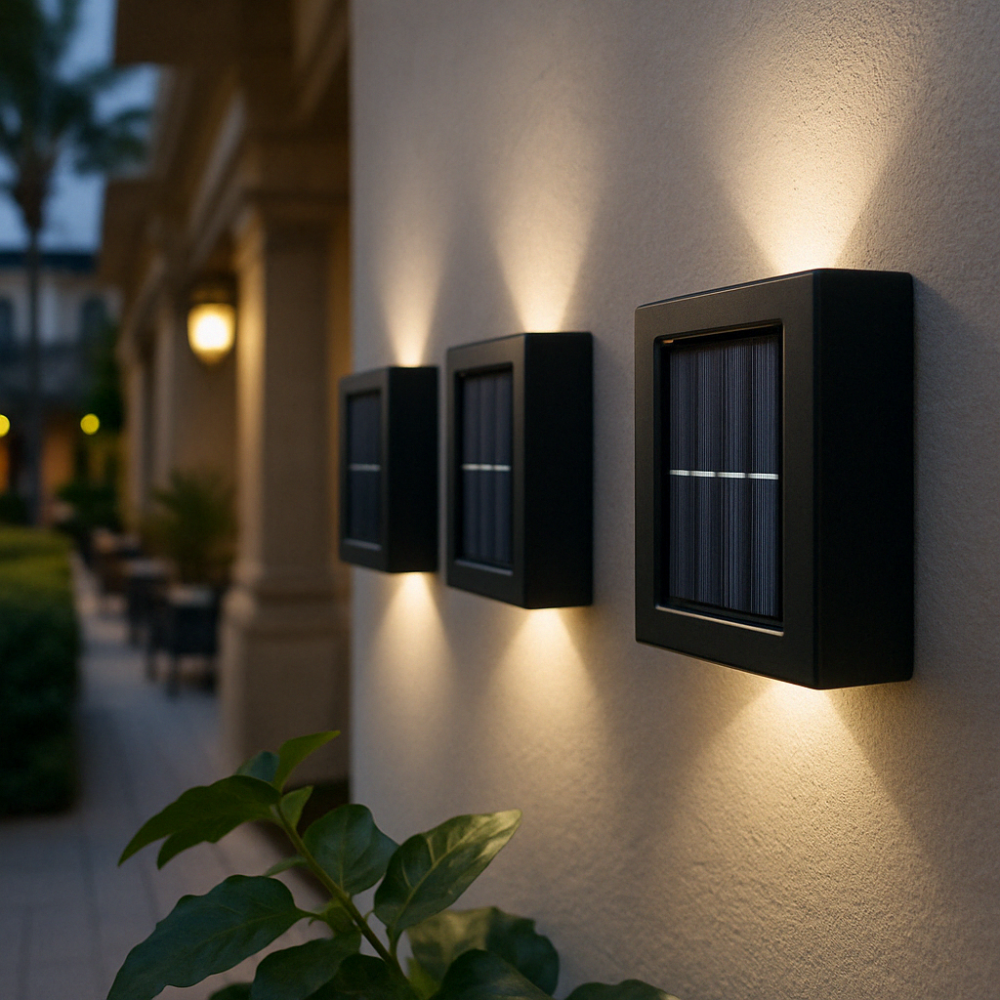 Karnz | SolarGlow Luxe Solar-Wandlampen – Kabellos, Stilvoll & Bereit Für Hitze Abende