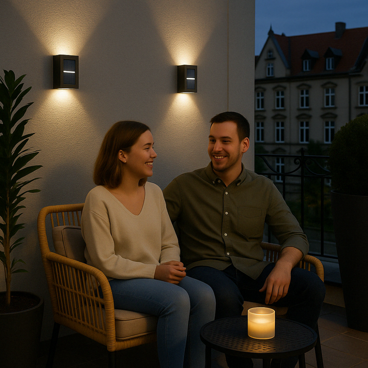 Karnz | SolarGlow Luxe Solar-Wandlampen – Kabellos, Stilvoll & Bereit Für Hitze Abende