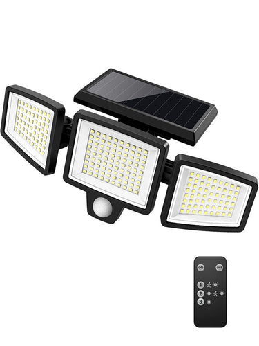 Solarbetriebene Sicherheitsleuchte mit Bewegungsmelder – LED Außenstrahler für Haus und Garten | Karnz