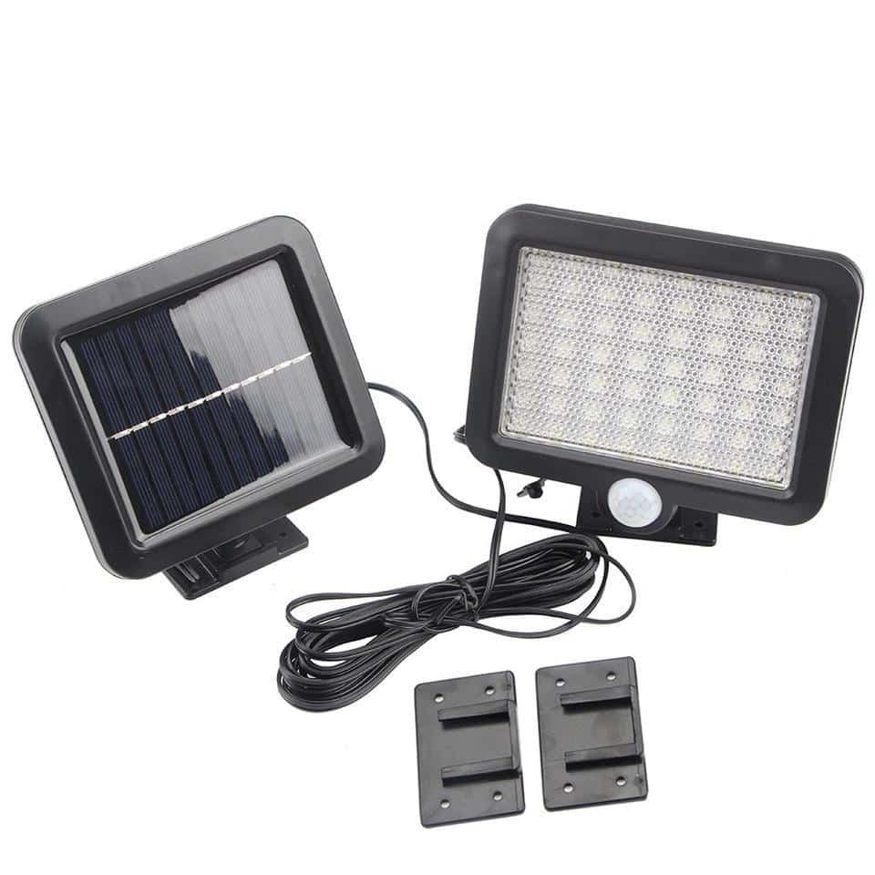 LED Lampe schwarz (quadratisch) mit Bewegungssensor - Solar | Karnz