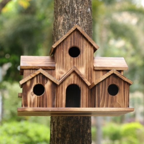 NestHaven Vogelhaus aus Holz mit 6 Zimmern | Karnz