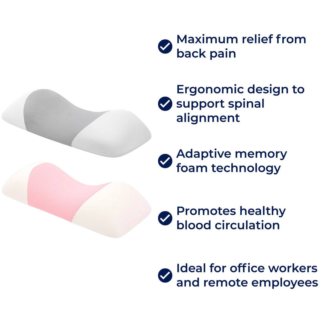 SpineEase | Memory-Schaum Lendenwirbelstützkissen – Linderung von Rückenschmerzen – Atmungsaktive Hülle – Ergonomische Schlafhilfe Karnz