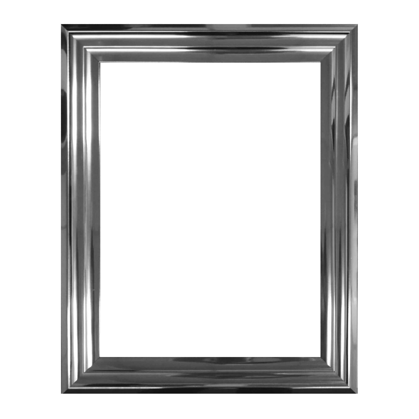 Breiter Bilderrahmen aus Chromsilber für 30x40cm-Drucke