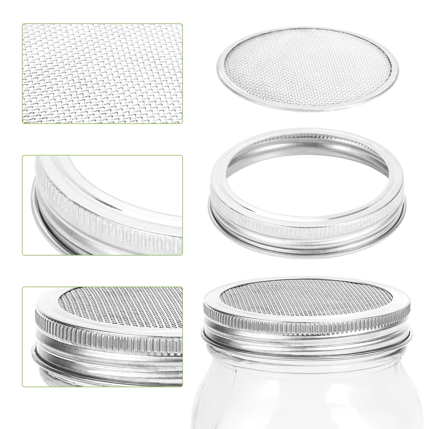 Sprossenglas Keimglas 2er mit Deckel & Sieb 950ML | Karnz