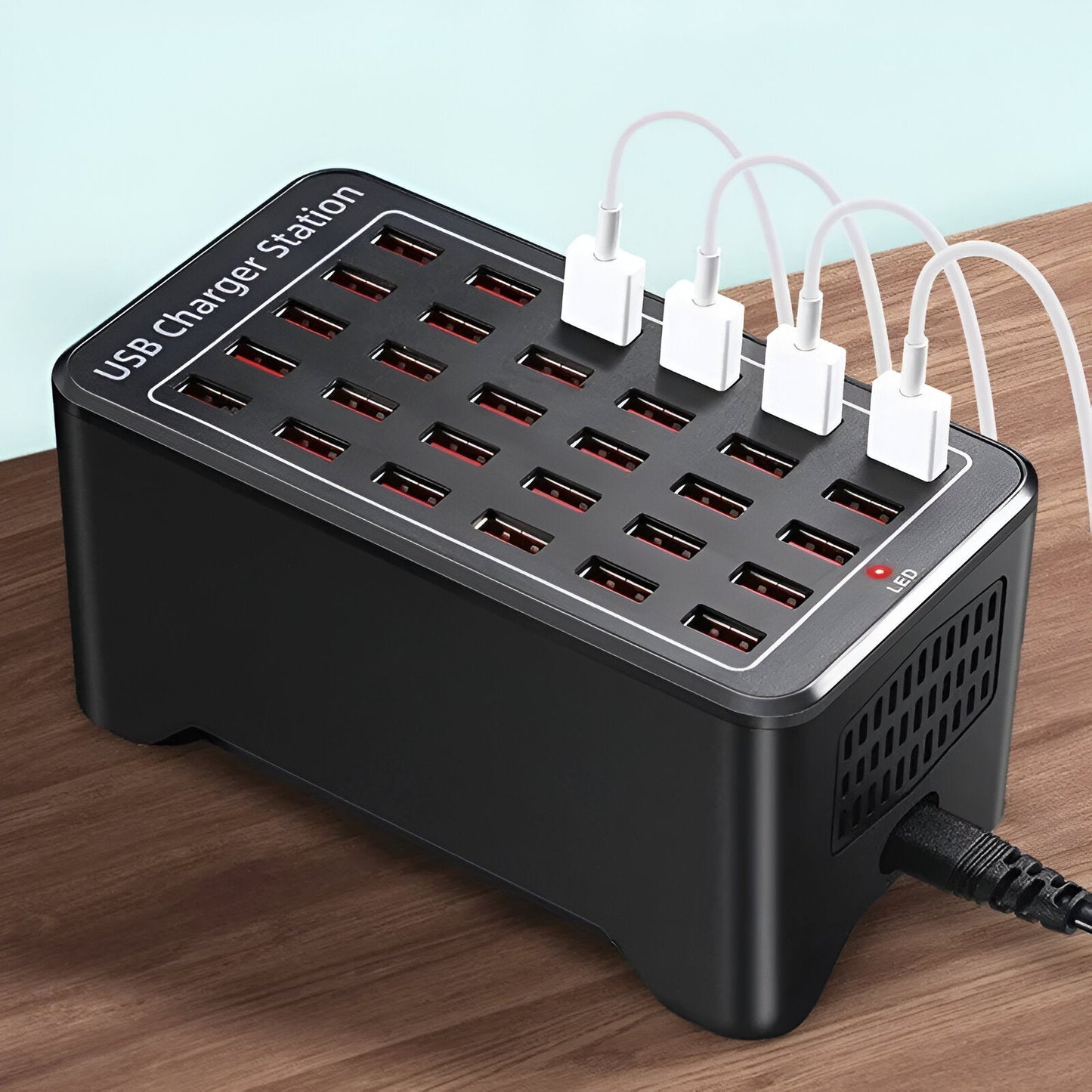 Karnz | USB PowerPort Pro 30 Ladegerät mit 30 Anschlüssen und 150 W Leistung – Kompakt und Effizient