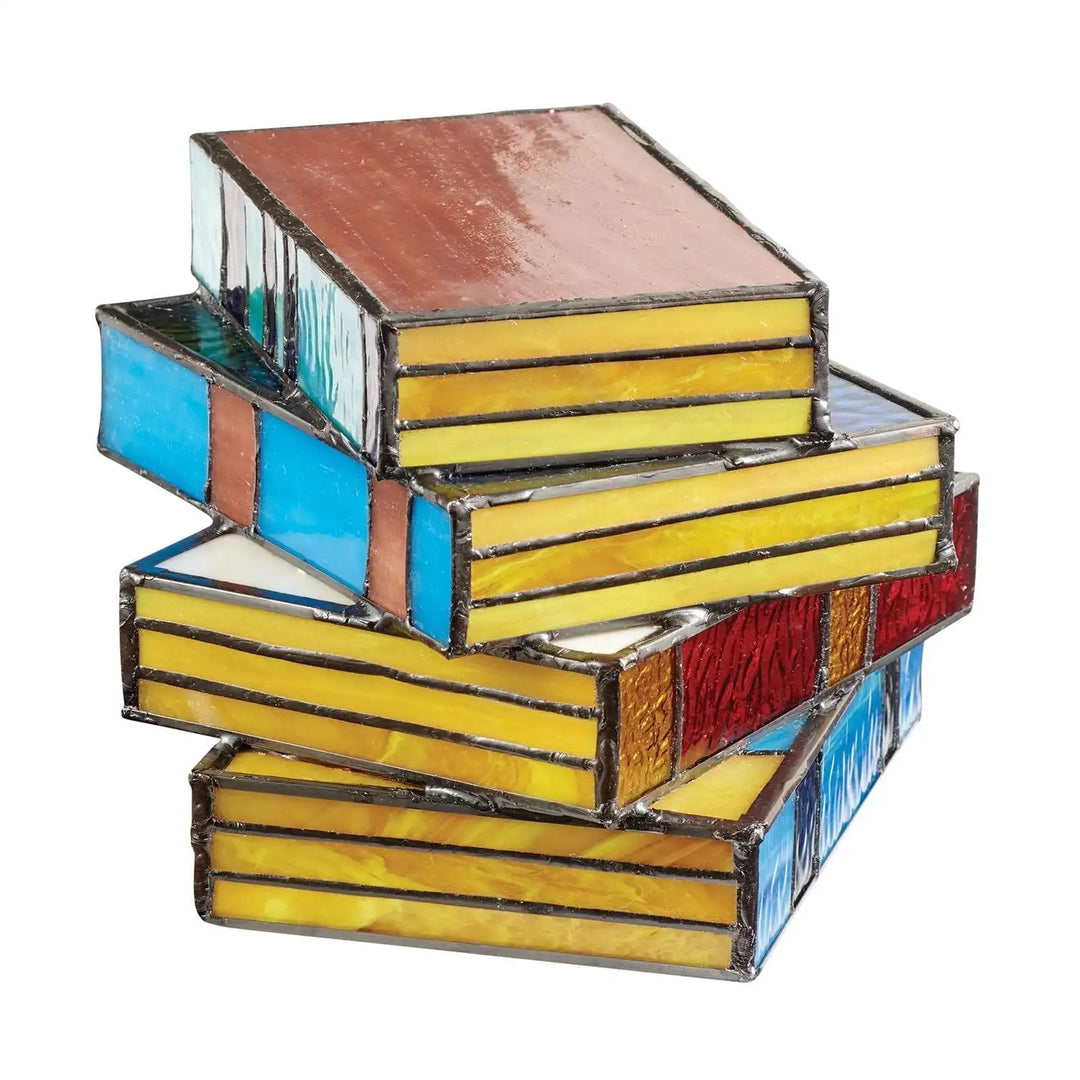 GlassNovel - Einzigartige Bunte Glas Buchlampe | Künstlerische Beleuchtung für die Heimdekoration | Karnz