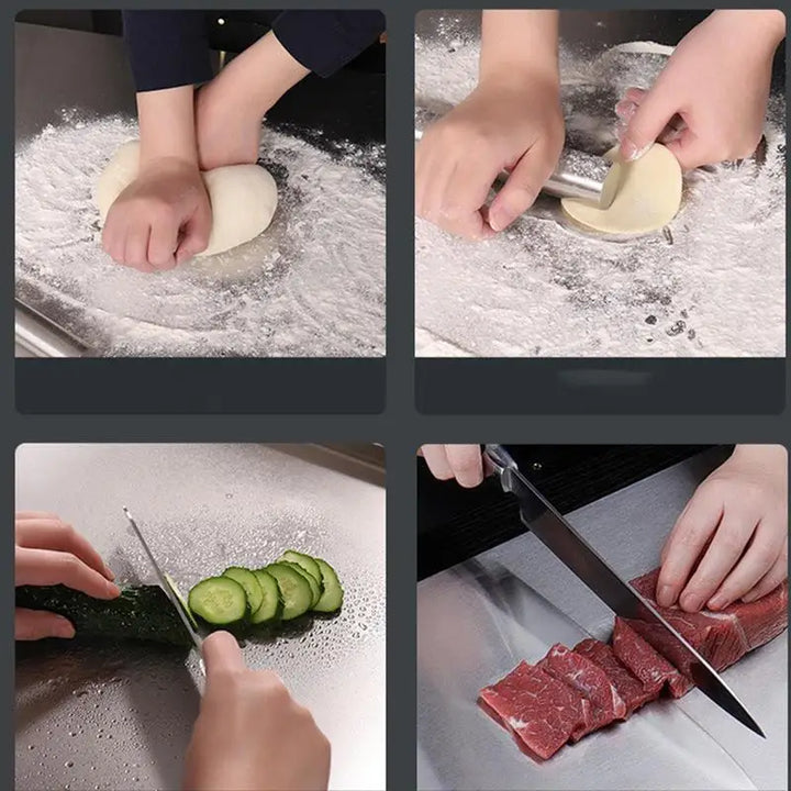 Karnz | SliceGrip – Edelstahl-Schneidebrett mit rutschfester und erhöhter Oberfläche