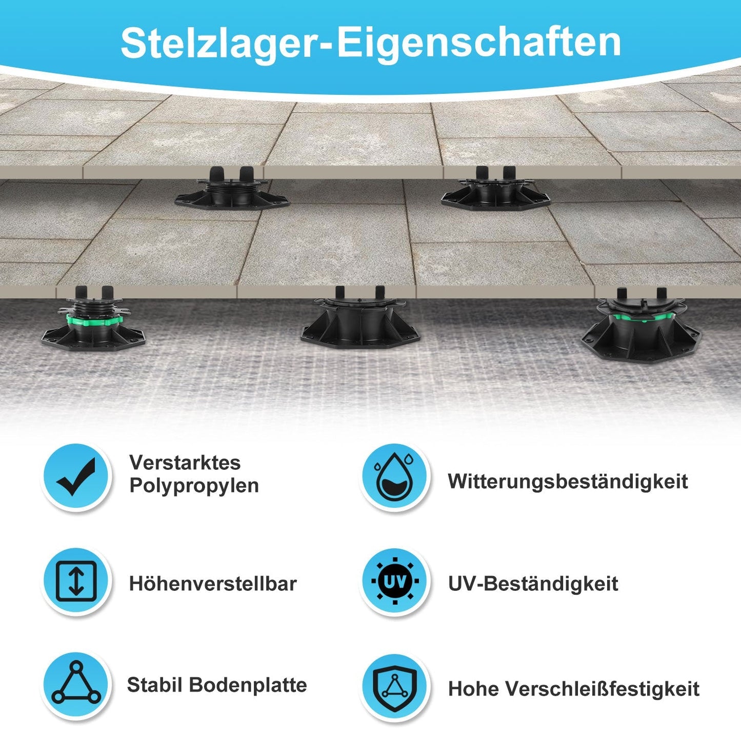 Stelzlager Höhenverstellbar Plattenlager Terrassenlager | Karnz