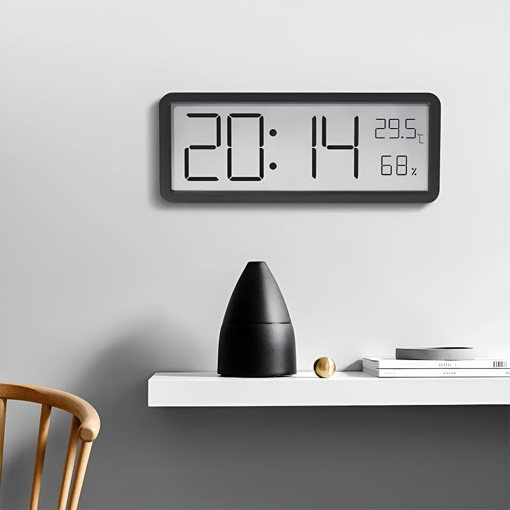 Digitale LED-Wanduhr – Großes Display mit Temperatur- und Luftfeuchtigkeitsanzeige