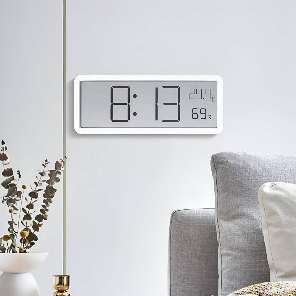 Digitale LED-Wanduhr – Großes Display mit Temperatur und Luftfeuchtigkeit | Karnz