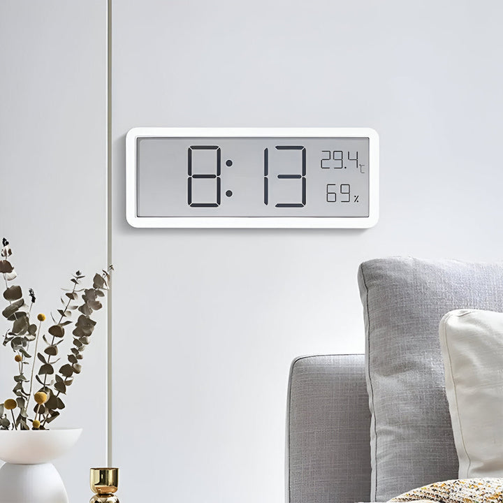 Digitale LED-Wanduhr – Großes Display mit Temperatur und Luftfeuchtigkeit | Karnz
