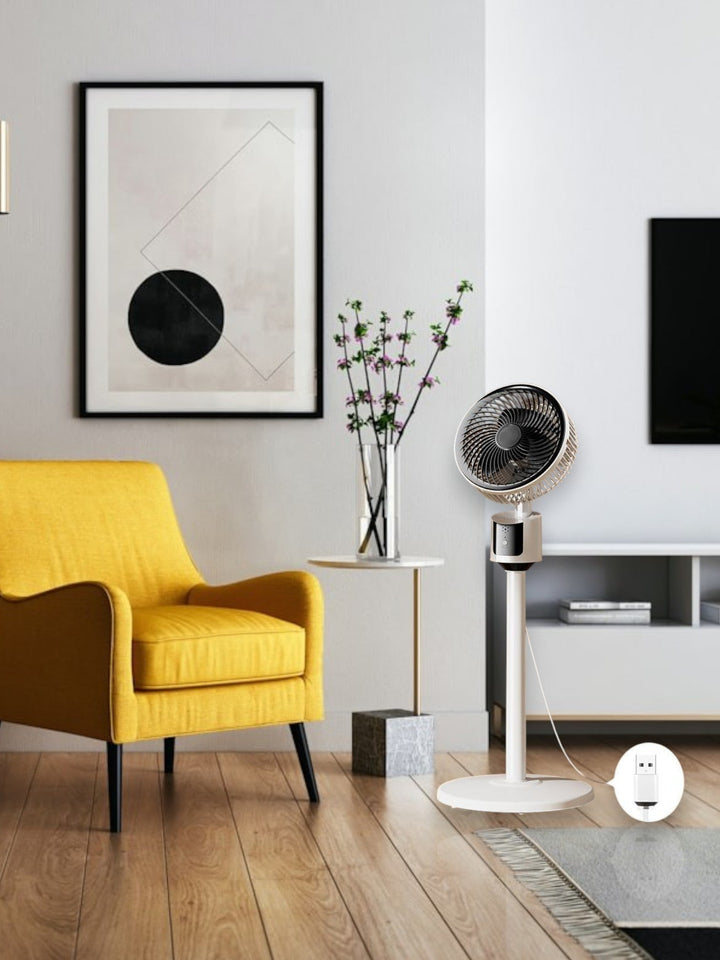 Silent USB-betriebener Standventilator mit 3 Geschwindigkeiten - Energieeinsparend und Ideal für Kleine Räume | Karnz