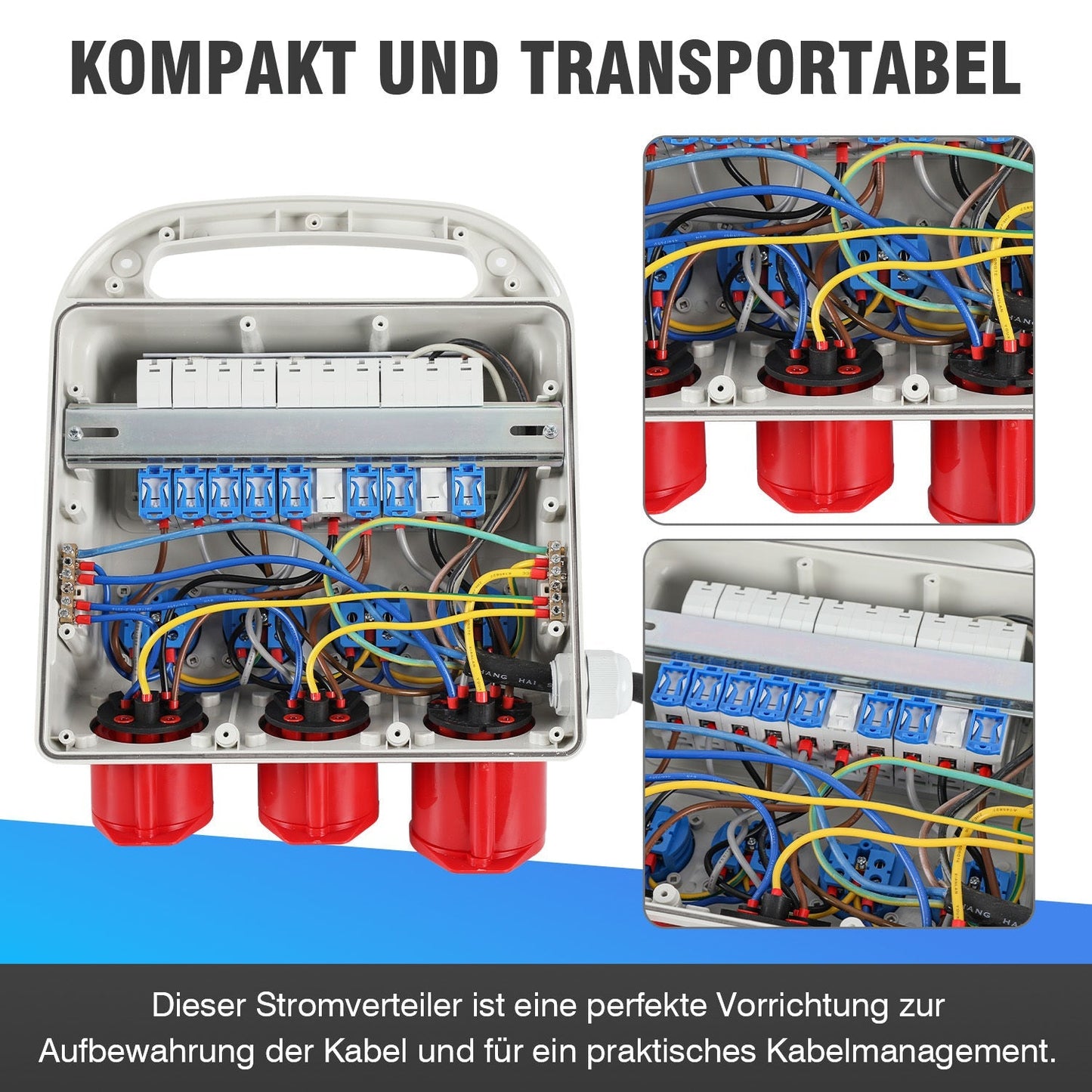 Wandverteiler 2 x CEE 16A 400V+1 x CEE 32A 400V+4 x 230V 5 Polig | Karnz