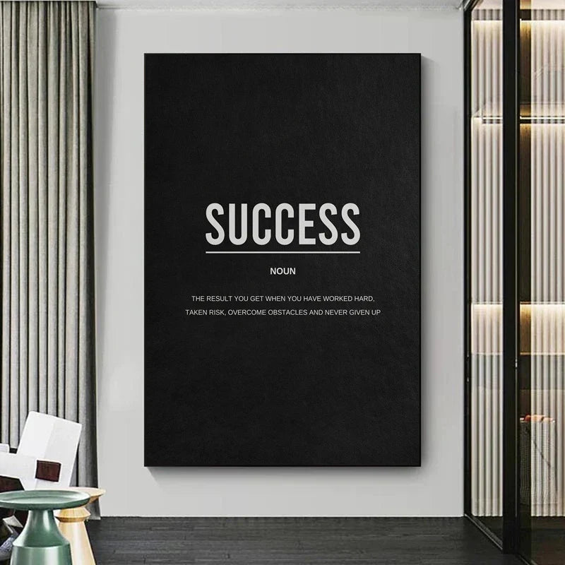 Erfolgsdefinition Poster Schwarz und Weiß Wandkunst Fine Art Canvas Drucke Motivations tägliche Mantra Bilder für Wohnzimmer Schlafzimmer Arbeitszimmer Wanddekoration