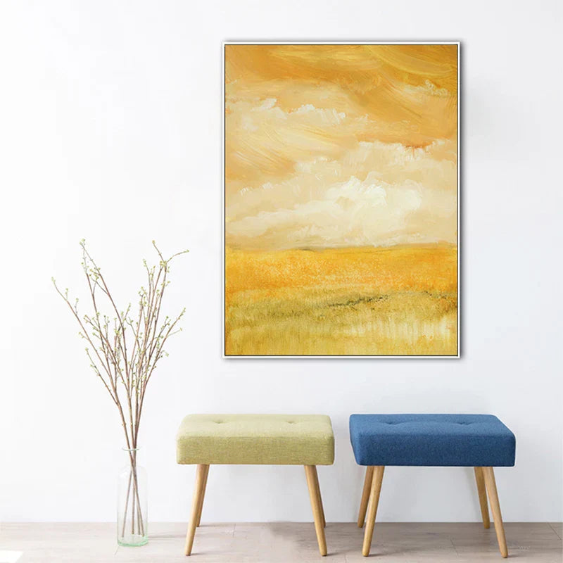 Sommer Gelbe Felder Landschaft Wandkunst Fine Art Leinwanddrucke Farbige Bilder Für Wohnzimmer Schlafzimmer Zeitgenössische Büromöbel Dekor