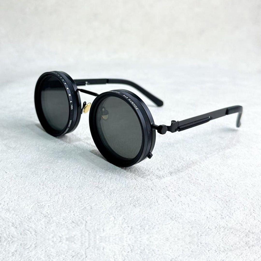 VisionRound Polarisierte Sonnenbrille – Unisex Retro-Design mit verstellbarem Lichtfilter | Karnz