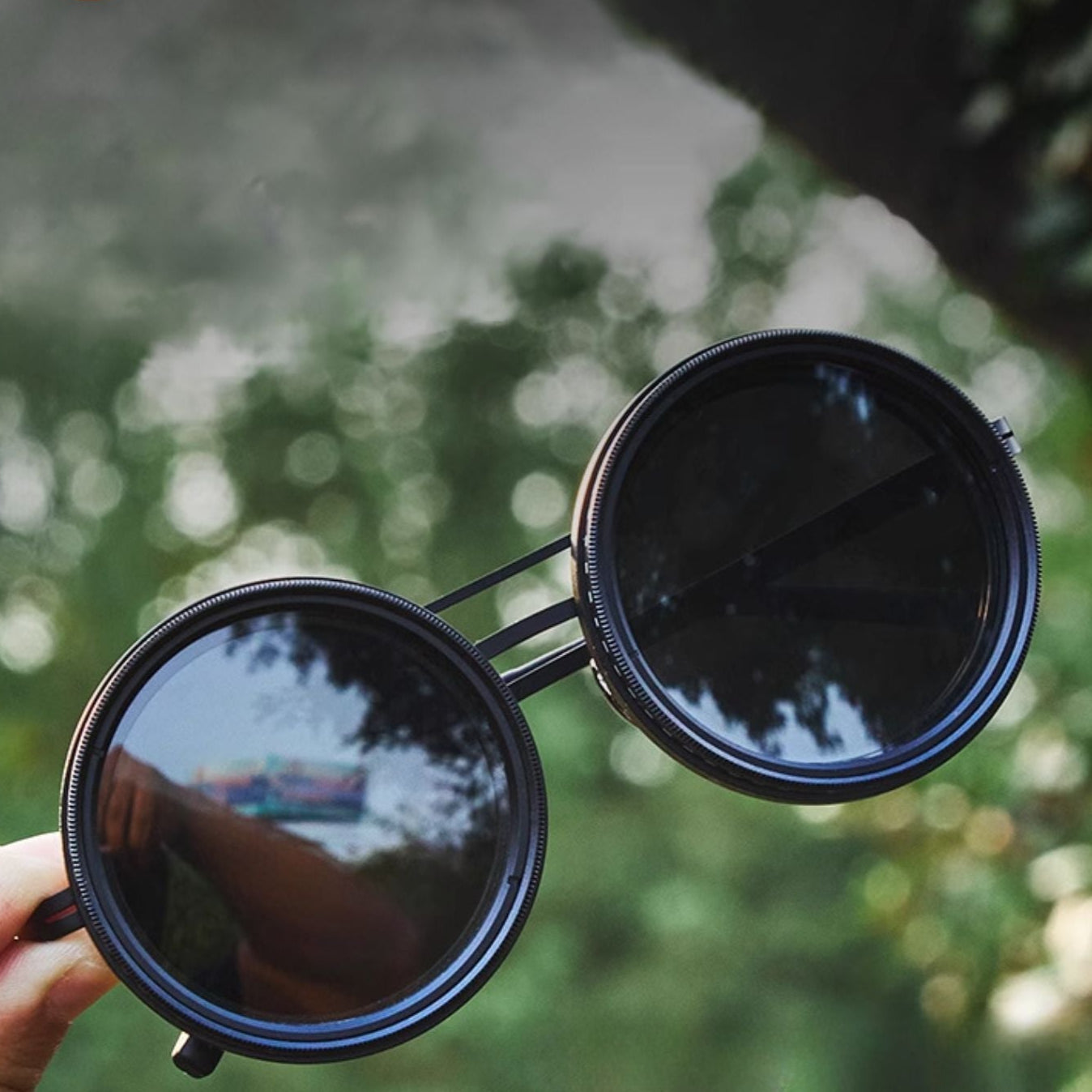 VisionRound Polarisierte Sonnenbrille – Unisex Retro-Design mit verstellbarem Lichtfilter | Karnz