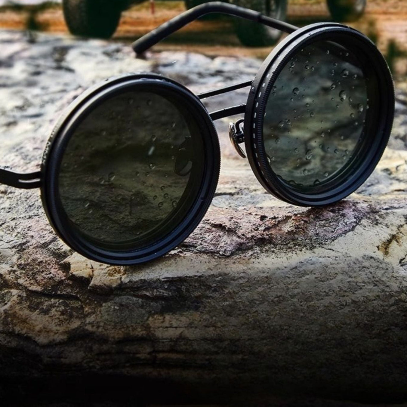VisionRound Polarisierte Sonnenbrille – Unisex Retro-Design mit verstellbarem Lichtfilter | Karnz