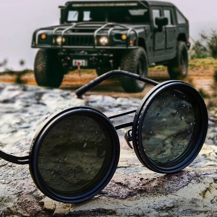 VisionRound Polarisierte Sonnenbrille – Unisex Retro-Design mit verstellbarem Lichtfilter | Karnz