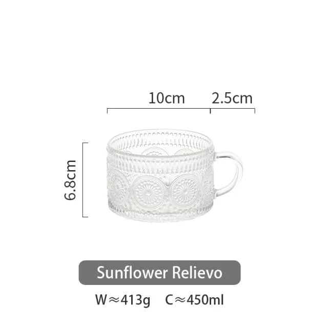 Sonnenblume - Goldene Linien Prägung Teetasse Schüssel