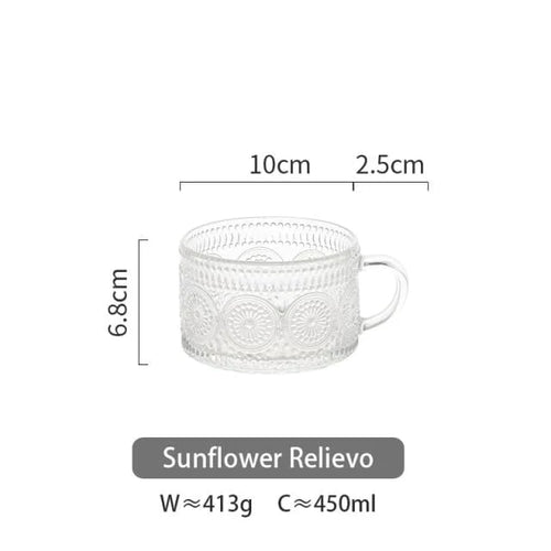 Sonnenblume - Goldene Linien Prägung Teetasse Schüssel