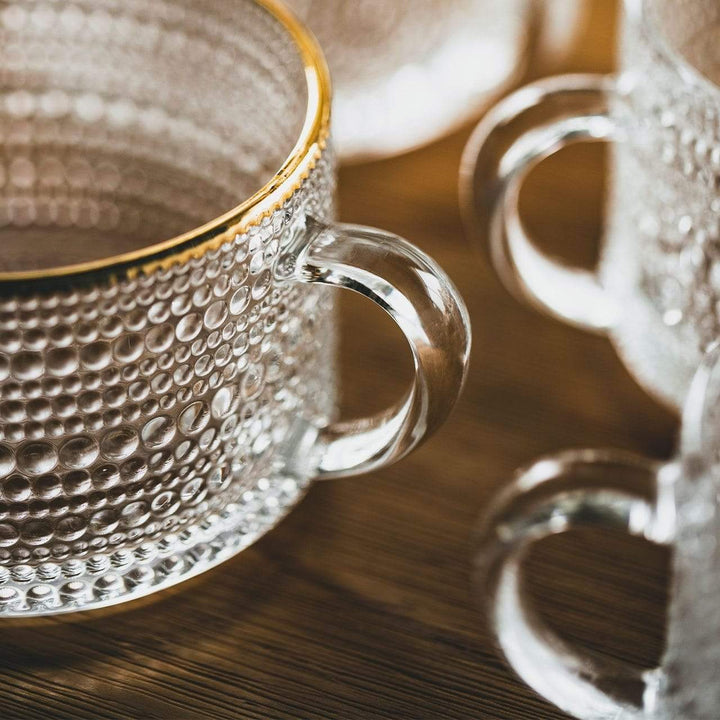 Sonnenblume - Goldene Linien Prägung Teetasse Schüssel