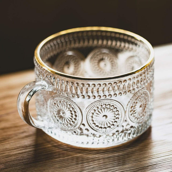 Sonnenblume - Goldene Linien Prägung Teetasse Schüssel