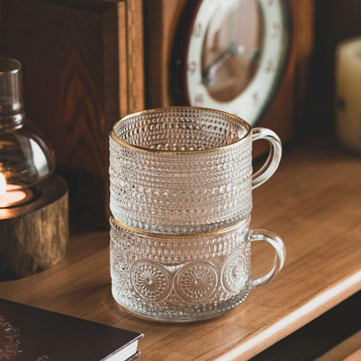 Sonnenblume - Goldene Linien Prägung Teetasse Schüssel