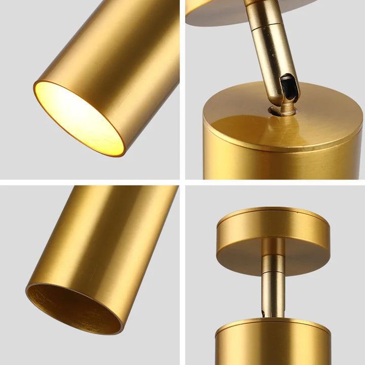 Moderne drehbare LED-Deckenleuchte aus Gold – Verstellbare Beleuchtung für Wohn- und Arbeitsbereiche | Karnz
