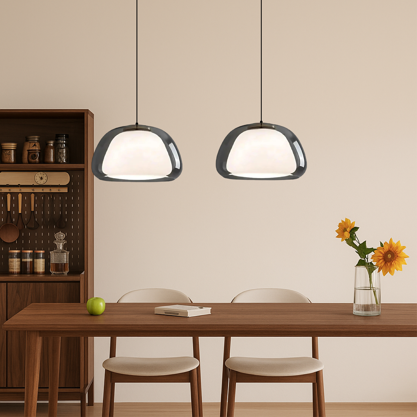 Nombr Jelly Glass Pendelleuchte – Moderne Lampe für Küche und Esstisch, höhenverstellbar, sanftes LED-Licht