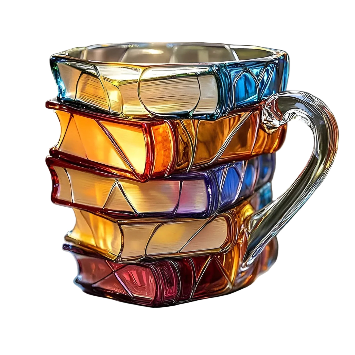 Kaffeeglas, 350 ml – Handgefertigt mit 3D-Buchmuster | Hochwertiges Glas für Kaffee, Tee und stilvolle Tischdekoration
