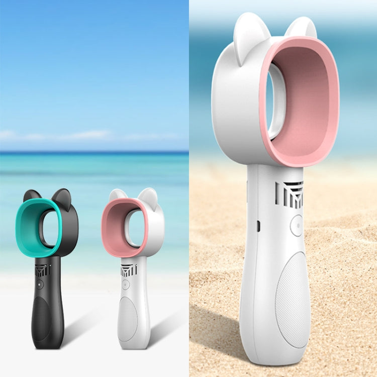 Cartoon Handheld Fan blattlos USB Mini Lade Desktop tragbarer Ventilator (Weiß) | Karnz
