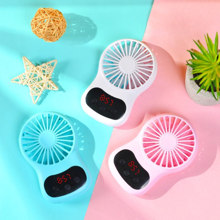 Multifunktionaler Clock Kleiner Ventilator Kreativer Desktop Mini USB Ventilator (Weiß) | Karnz