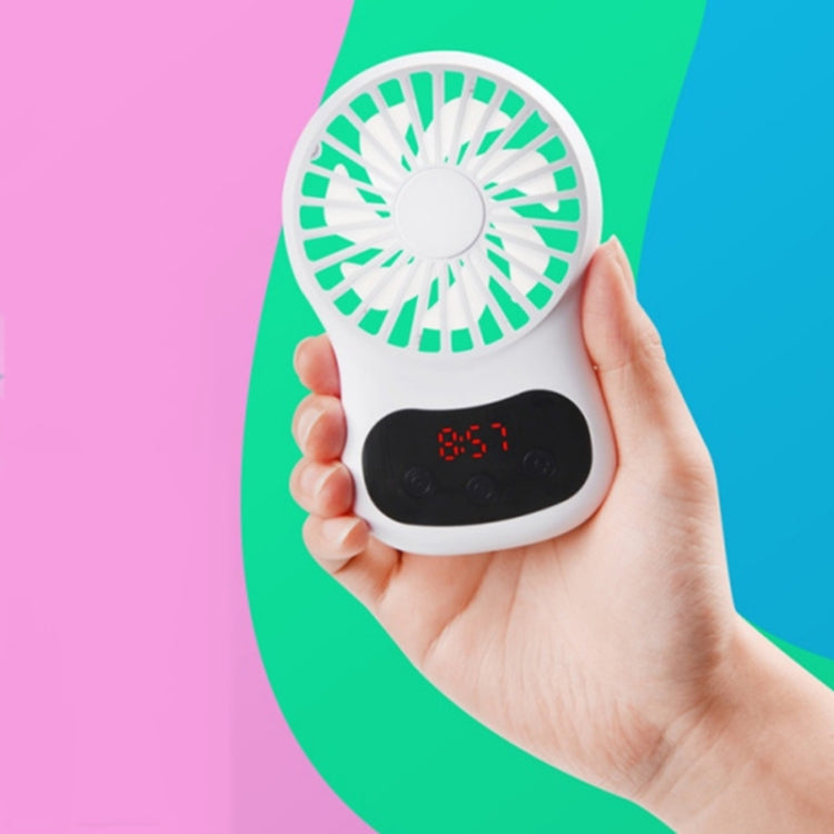 Multifunktionaler Clock Kleiner Ventilator Kreativer Desktop Mini USB Ventilator (Weiß) | Karnz