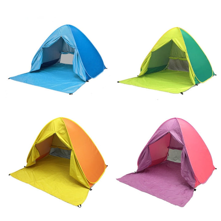 Sandsberg | Mit Vorhang Automatische Sofort-Pop-Up-Zelt Tragbares Strandzelt, Größe: 200x165x130cm (Grün)