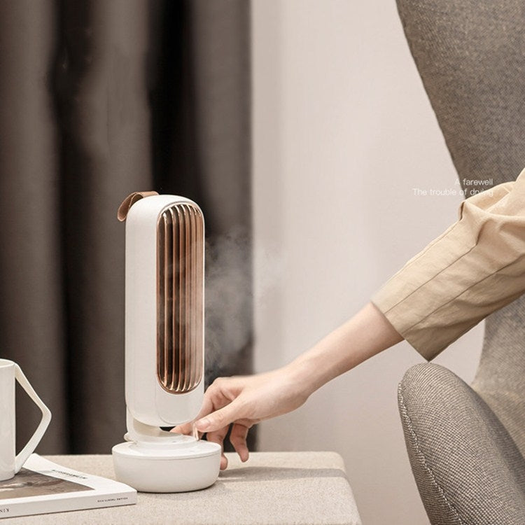 Retro-Befeuchtung Turm Ventilator USB bladloser Ventilator Wasser Kühlung Spray Befeuchtung Schreibtisch Ventilator Kühler (Weiß) | Karnz