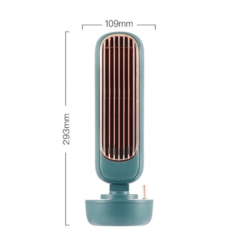 Retro-Befeuchtung Turm Ventilator USB bladloser Ventilator Wasser Kühlung Spray Befeuchtung Schreibtisch Ventilator Kühler (Weiß) | Karnz