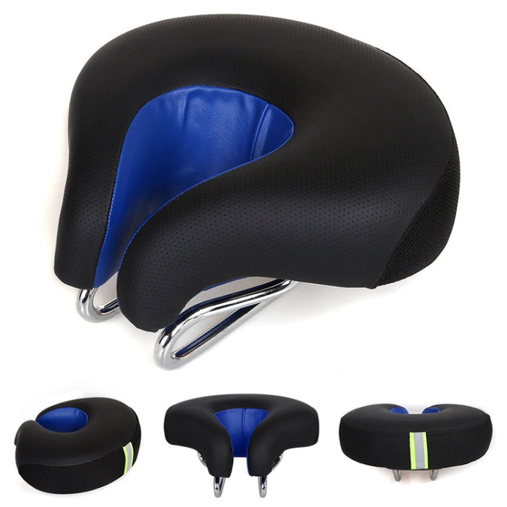 Karnz | Nasenloser Fahrradsattel Mountainbike Verdickte Weiche Polsterung (Blau)