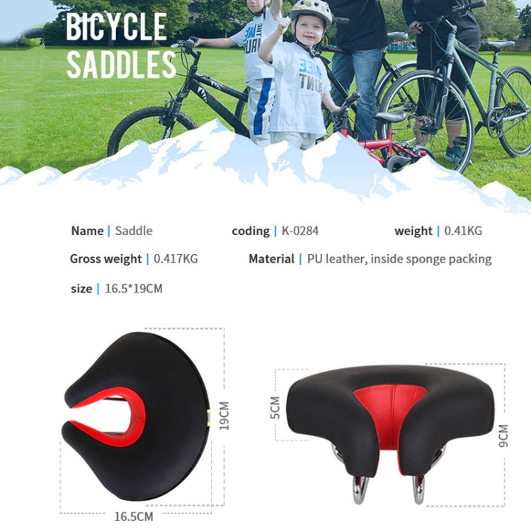 Karnz | Nasenloser Fahrradsattel Mountainbike Verdickte Weiche Polsterung (Rot)