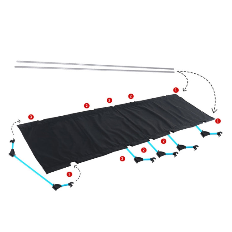 CLS Outdoor Leichtes Faltbett Camping Einfaches Freizeitbett (Schwarz)