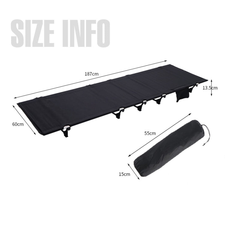 CLS Outdoor Leichtes Faltbett Camping Einfaches Freizeitbett (Schwarz)