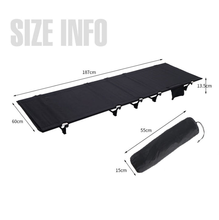 CLS Outdoor Leichtes Faltbett Camping Einfaches Freizeitbett (Schwarz)