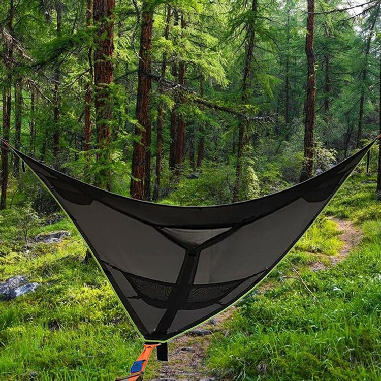 2,8 m Familien-Outdoor-Tragbares Luftzelt Mehrpersonen-Camping-Dreieckshängematte (Schwarz)