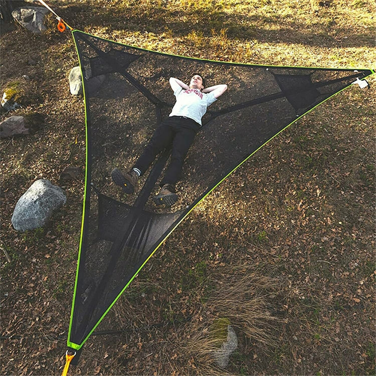 2,8 m Familien-Outdoor-Tragbares Luftzelt Mehrpersonen-Camping-Dreieckshängematte (Schwarz)
